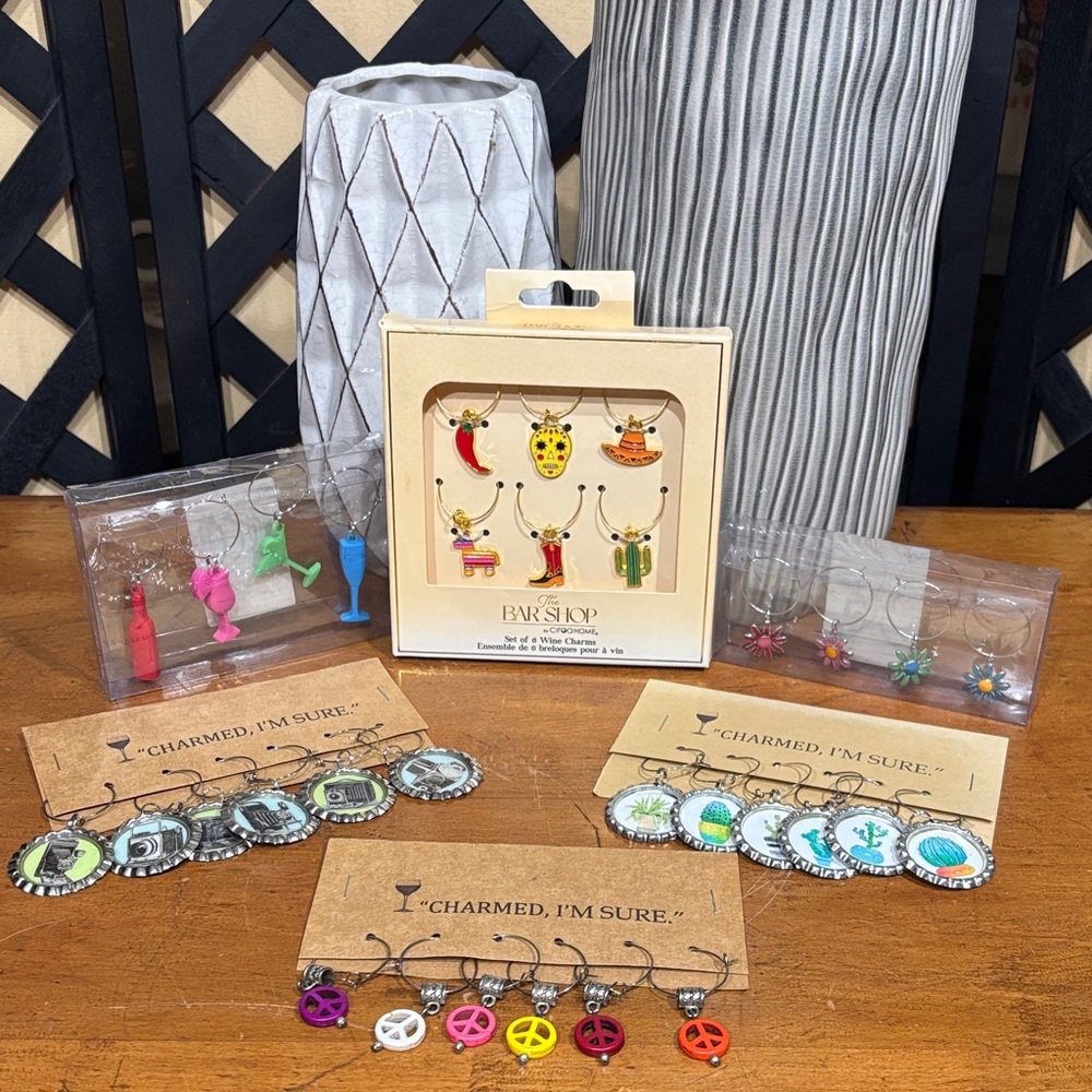 Various Wine Drink Charms NEW Price is for One Set